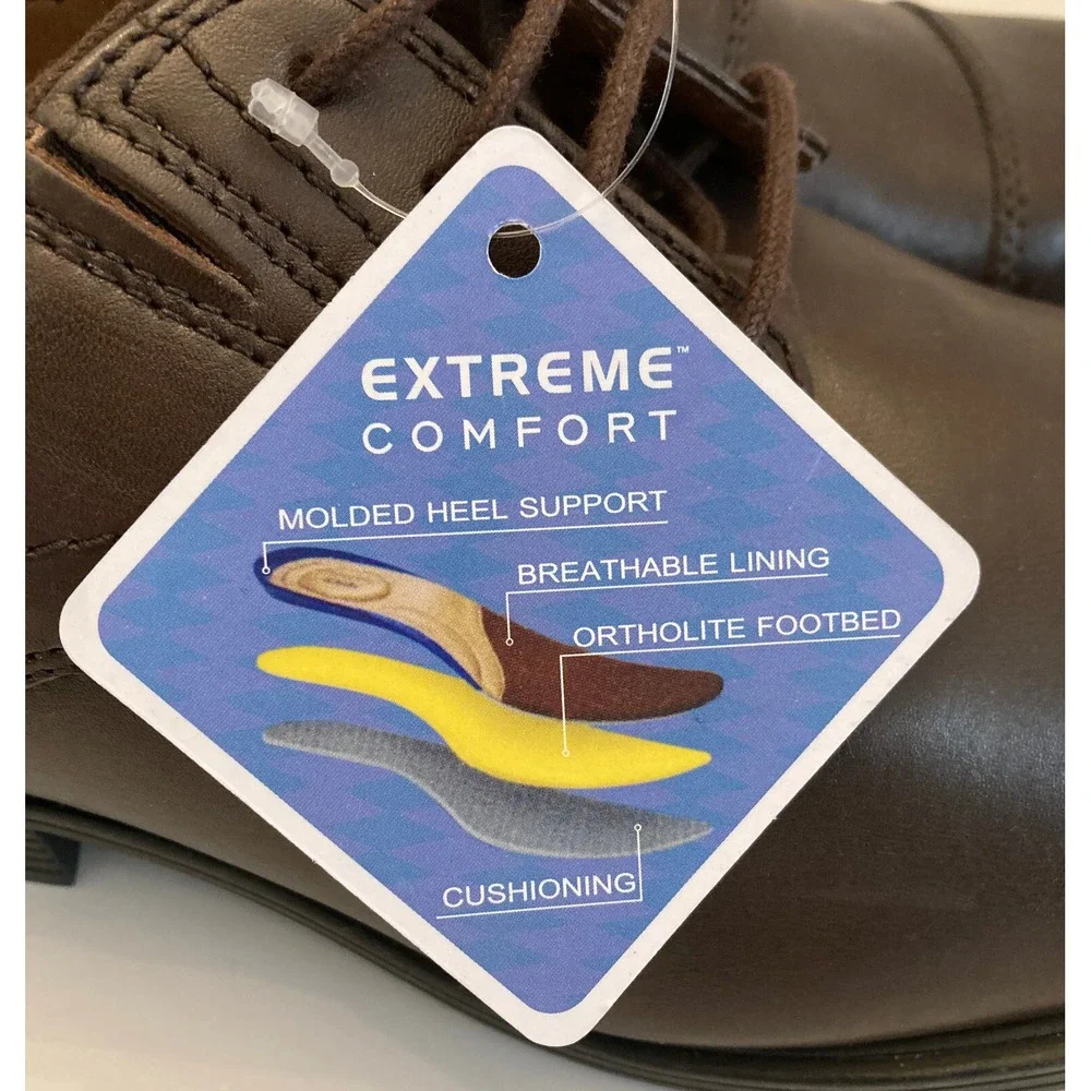 NWT Clarks Collection Men's Cap Toe Oxfords Leather Brown Size 9 Extreme Comfort